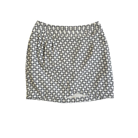 Banana Republic Black & White Geometric Print Skirt Size 2 Womens - Picture 1 of 5